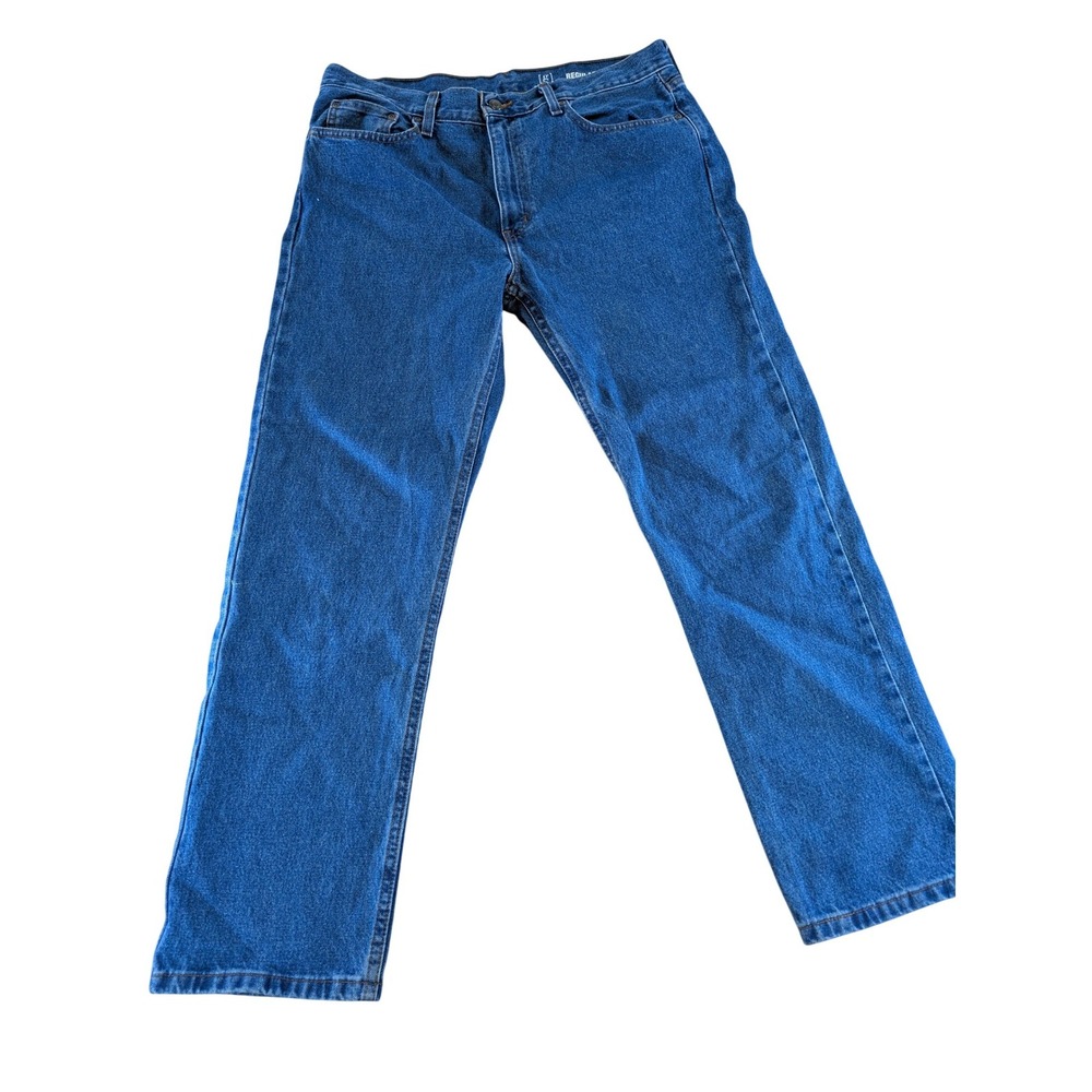 George Mens Regular Fit Straight Leg Medium Wash Blue Denim Jeans 34x30 GM08444